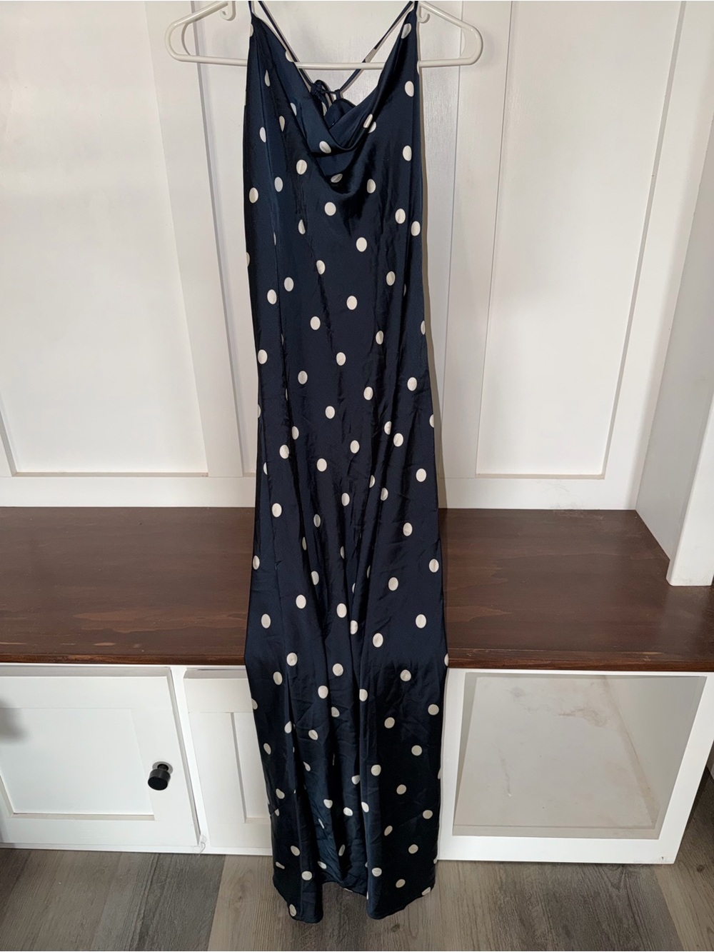 Old Navy The Occasion Navy Blue Polka Dot Slip Dress
